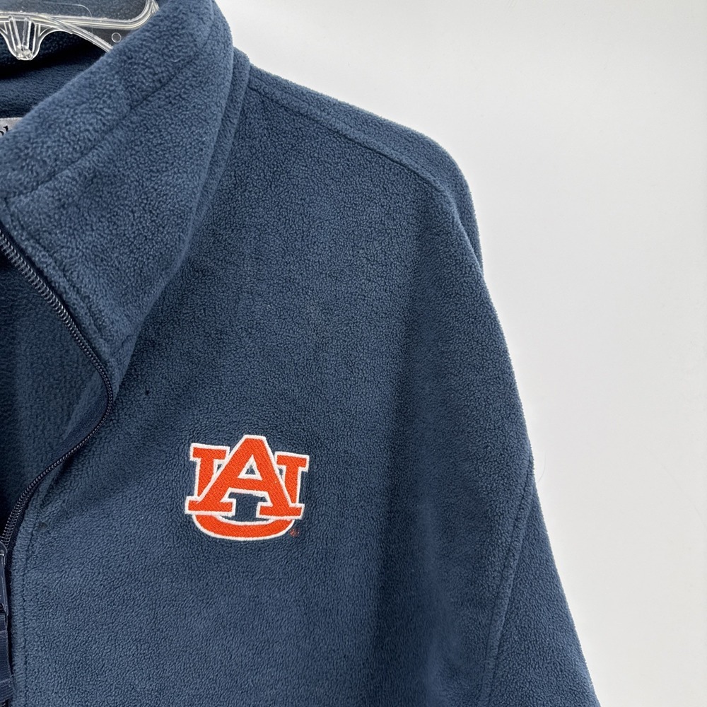 Columbia Auburn‎ Tigers Jacket Adult XXL Blue Full Zip Fleece Pockets Flaws - Picture 2 of 14